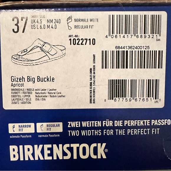 Birkenstock Gizeh Nubuck Leather in Apricot size 37 - Picture 8 of 10